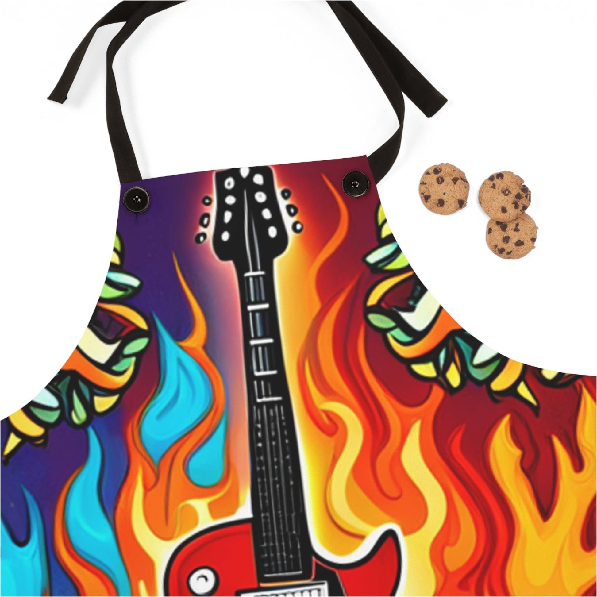 Flaming Electric Guitar Apron (AOP) - Lizard Vigilante