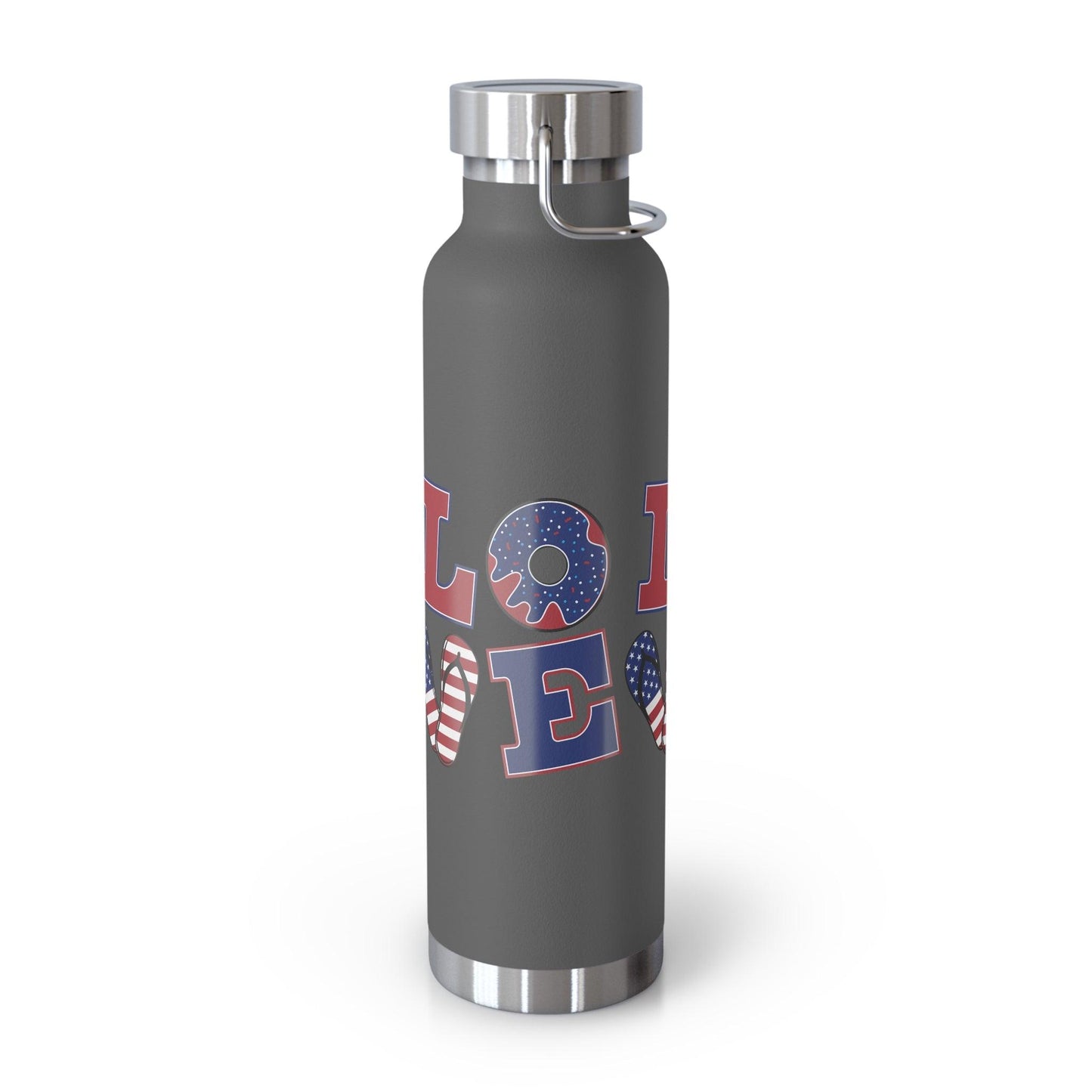 LOVE American Styled Red White and Blue Copper Vacuum Insulated Bottle, USA 22oz - Lizard Vigilante