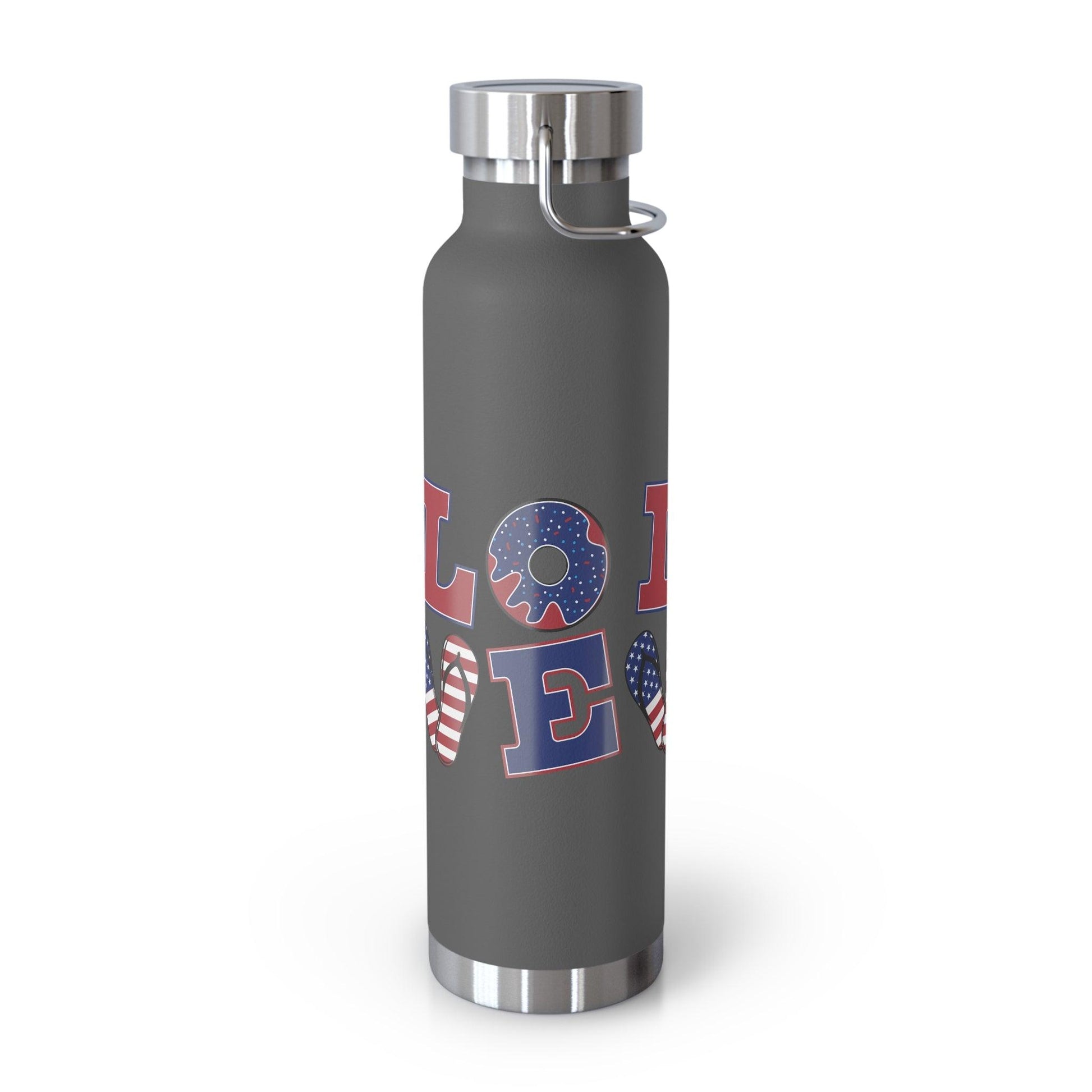 LOVE American Styled Red White and Blue Copper Vacuum Insulated Bottle, USA 22oz - Lizard Vigilante