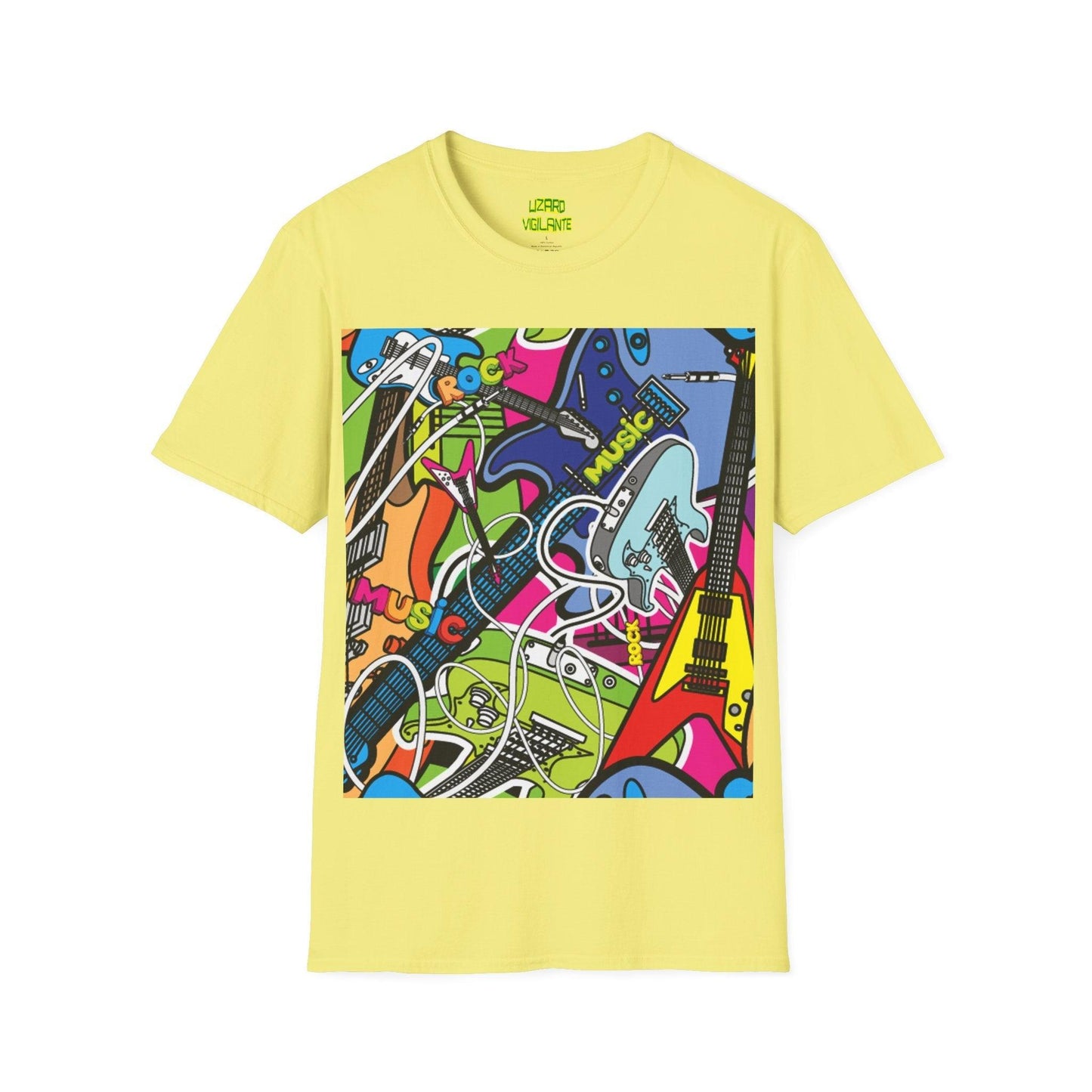 Rock Guitars Collage' Unisex Softstyle T-Shirt - Lizard Vigilante