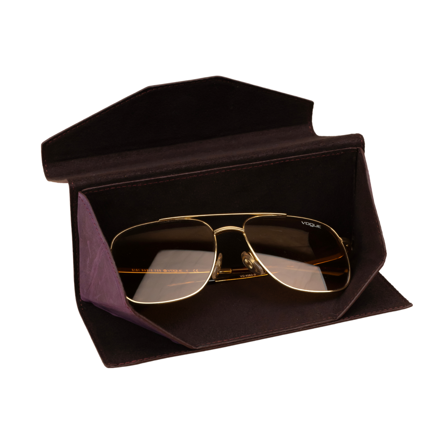 Luxury Leather Sunglasses Case - Purple - Louisville
