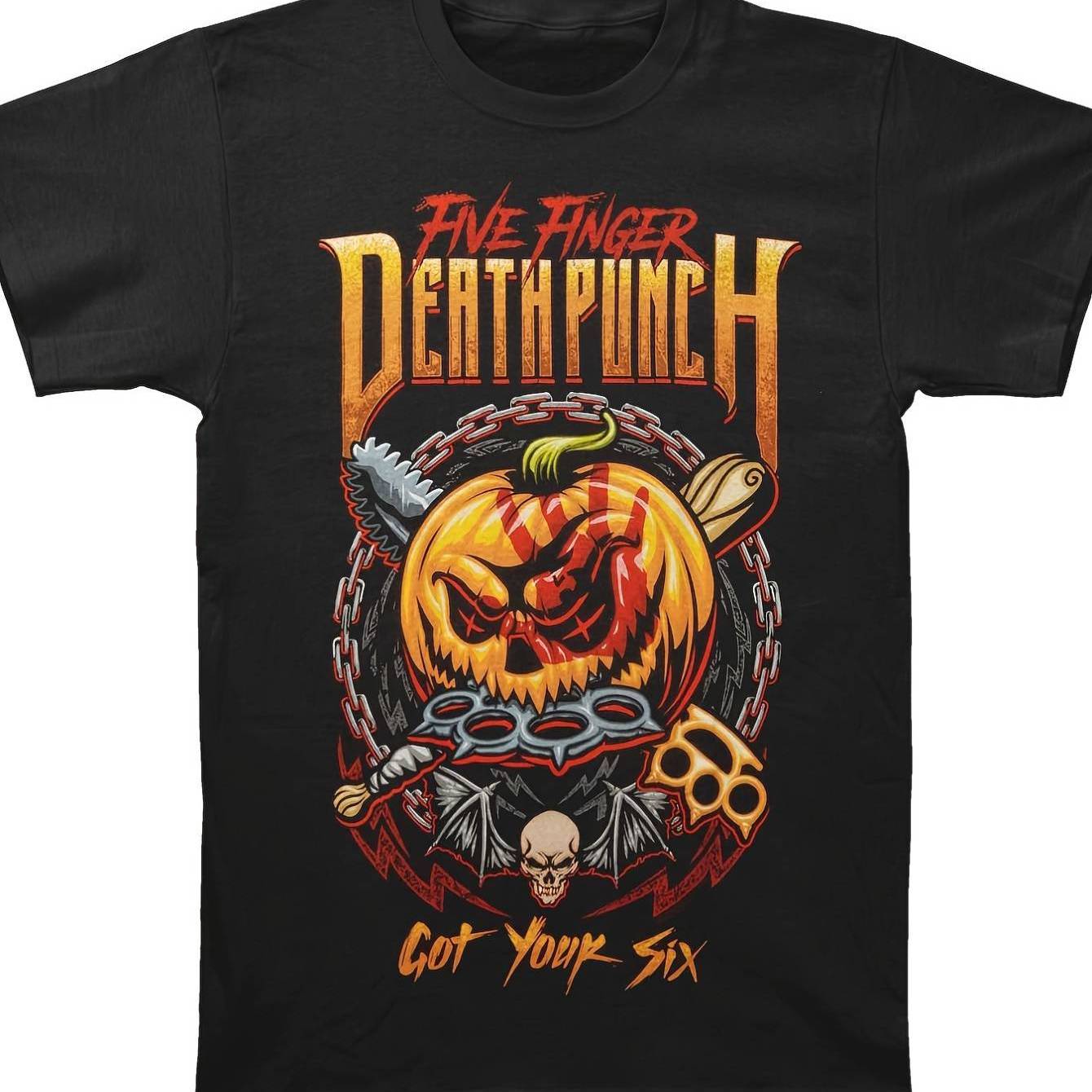 Five Finger Death Punch Halloween T-Shirt – Men’s Black Rock Band Graphic Tee for Year-Round Style - Premium T-Shirt from dsers - Just $24.88! Shop now at Lizard Vigilante