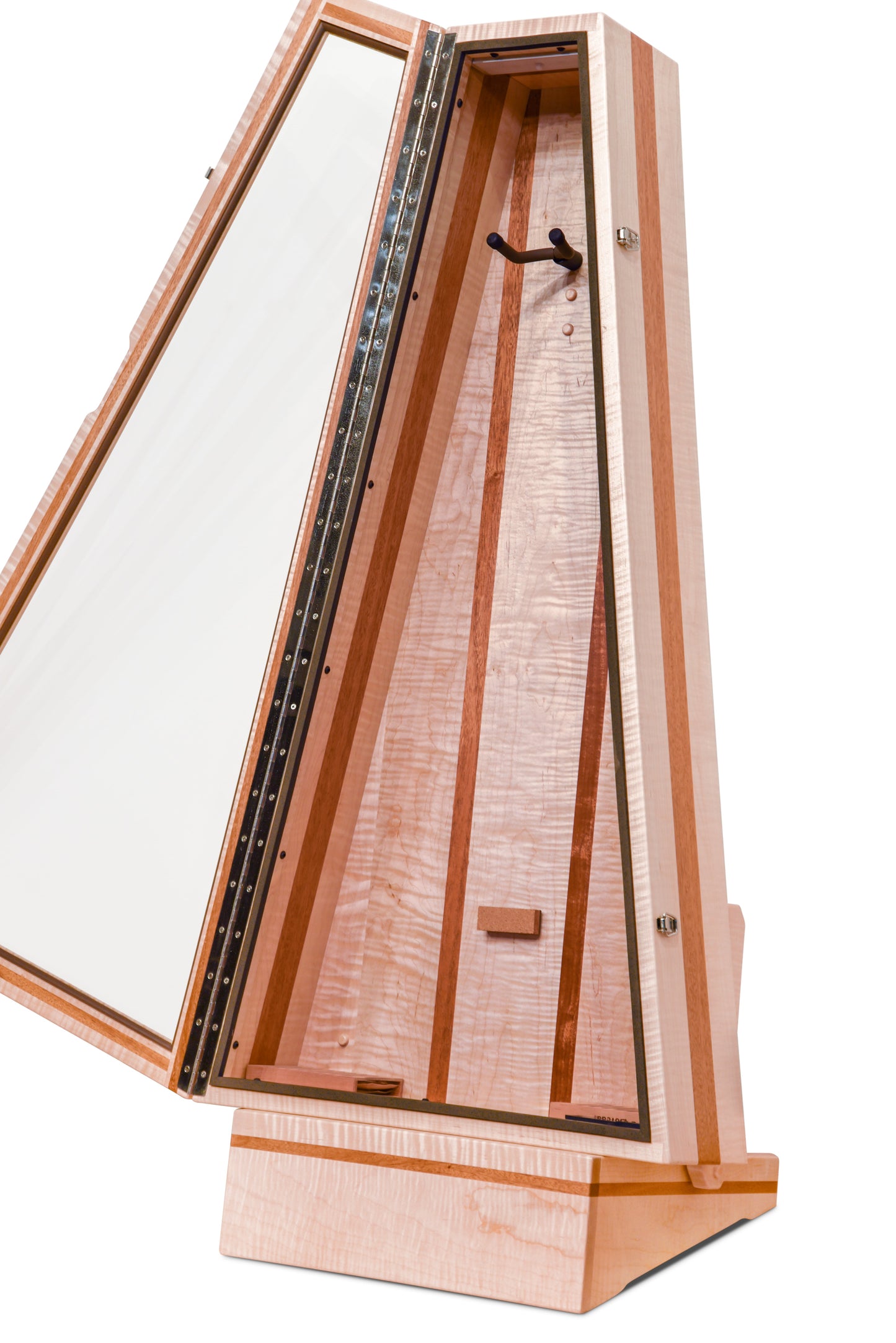 ClimaStand Triangle Humidor with Base - Flamed Maple with Mahogany