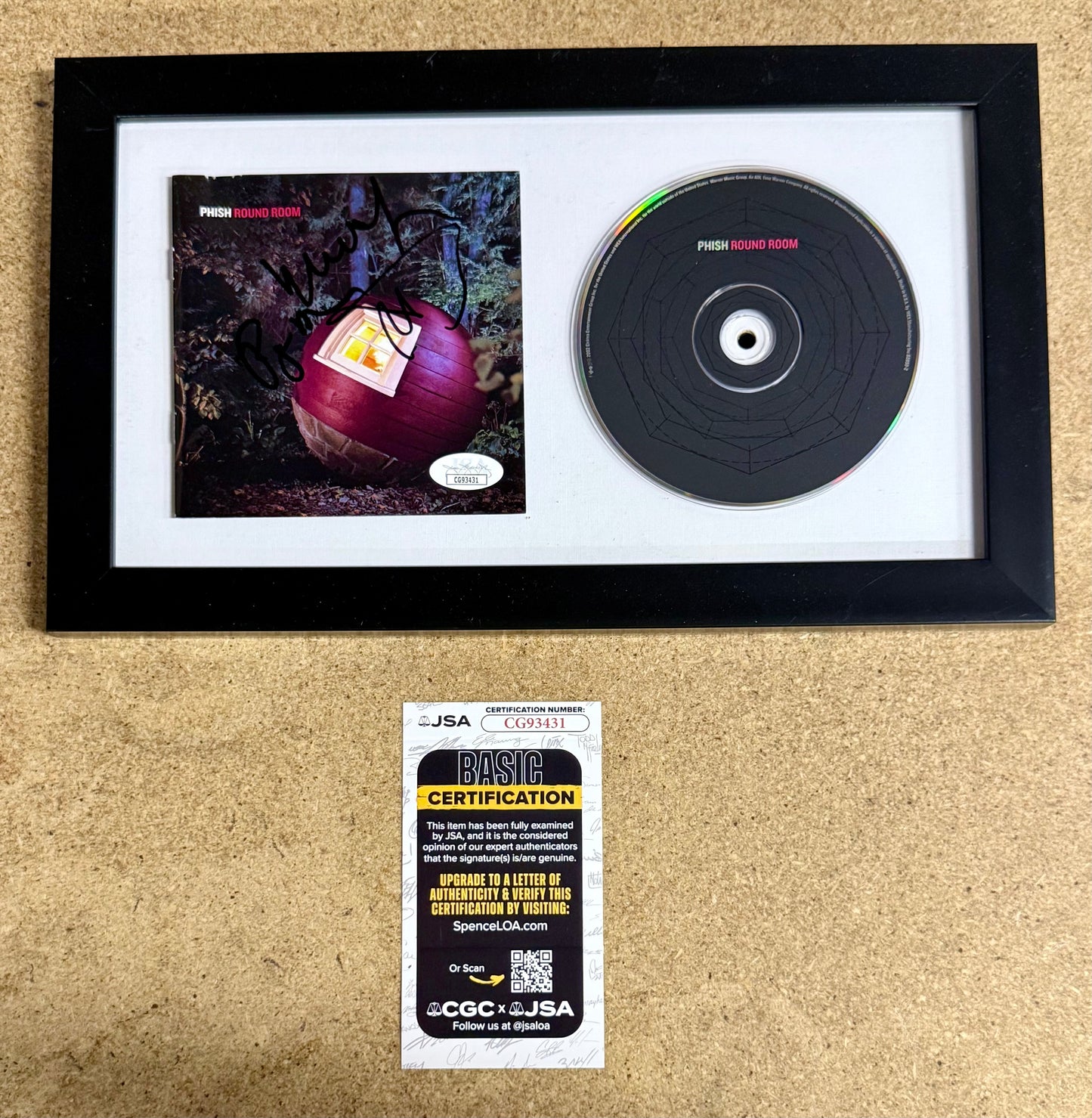 Phish (Trey Anastasio, Page & Mike) Signed Round Room Framed CD Booklet With JSA COA