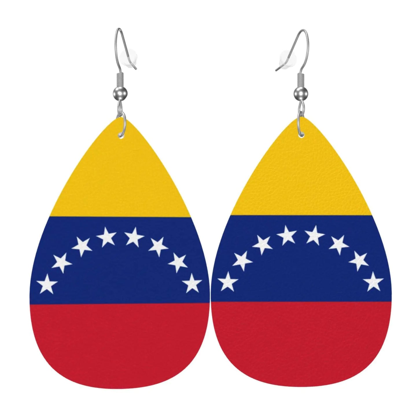 Venezuela Flag Leather Earrings Dangle Earrings Lightweight Teardrop Earrings for Women