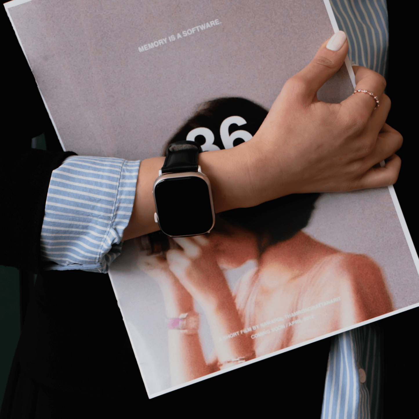 Apple Watch Grey Leather Strap - Boston