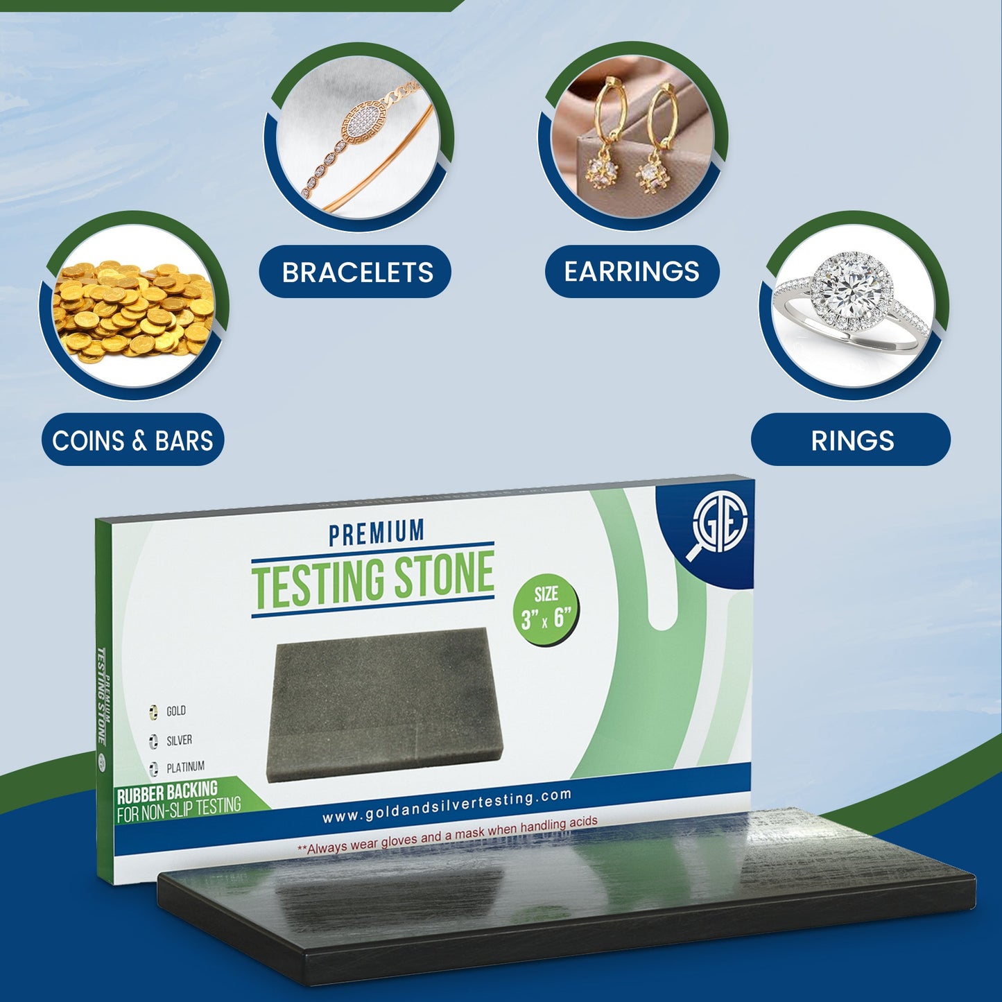 GTE Complete Gold, Silver, & Platinum Jewelry Testing & Appraisal Kit – Professional Grade