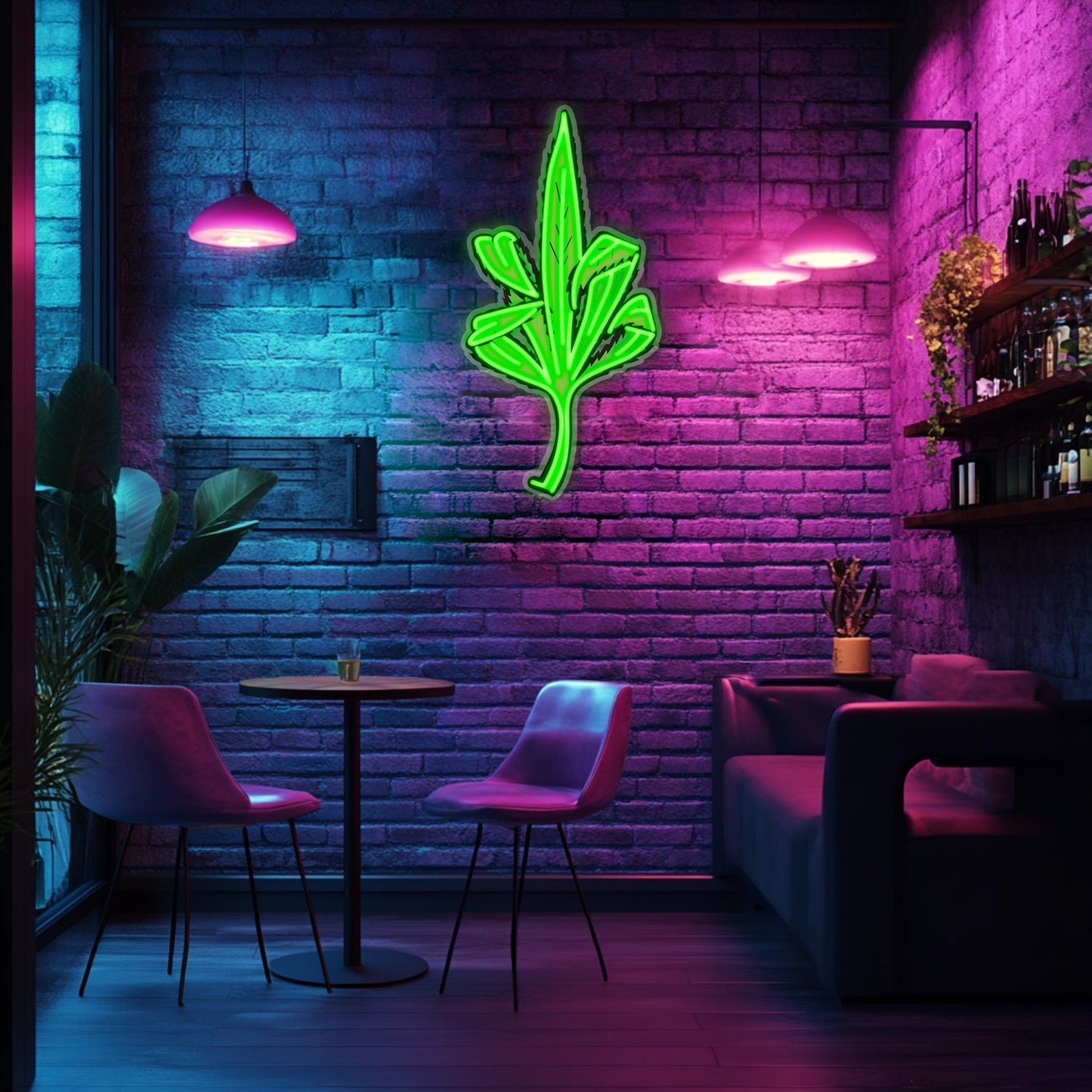 UV Printed Marijuana Neon Wall Art- LV0001