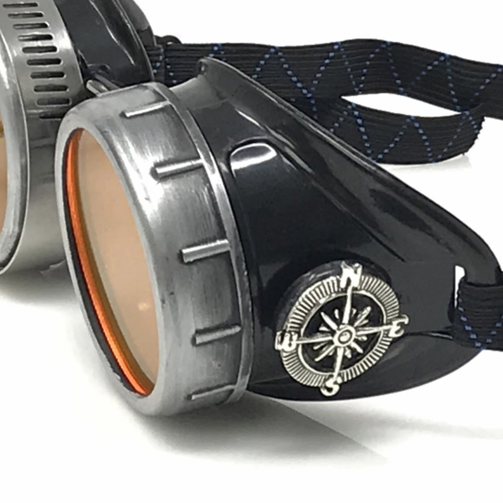 Steampunk Metallic Goggles with magnifying eye loupes pastel goth punk