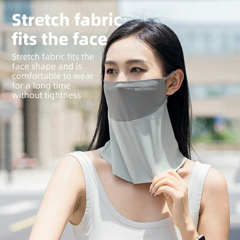 ROCKBROS Cooling Neck Gaiter with Ear Loops – UV Protection for Cycling