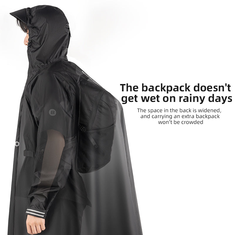 ROCKBROS Motorcycle Cycling Raincoat Hiking Outdoor Poncho Waterproof Cloak