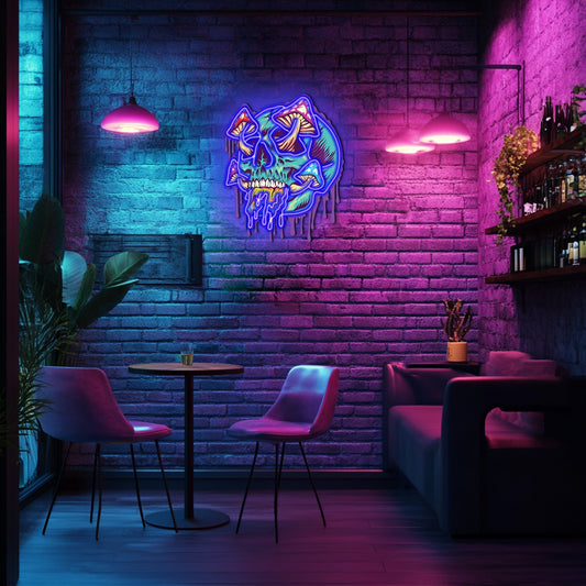 UV Printed Skull Neon Wall Art- LV0033