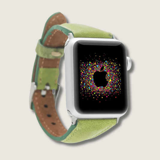 Classic Lime Green Leather Apple Watch Band - Dallas