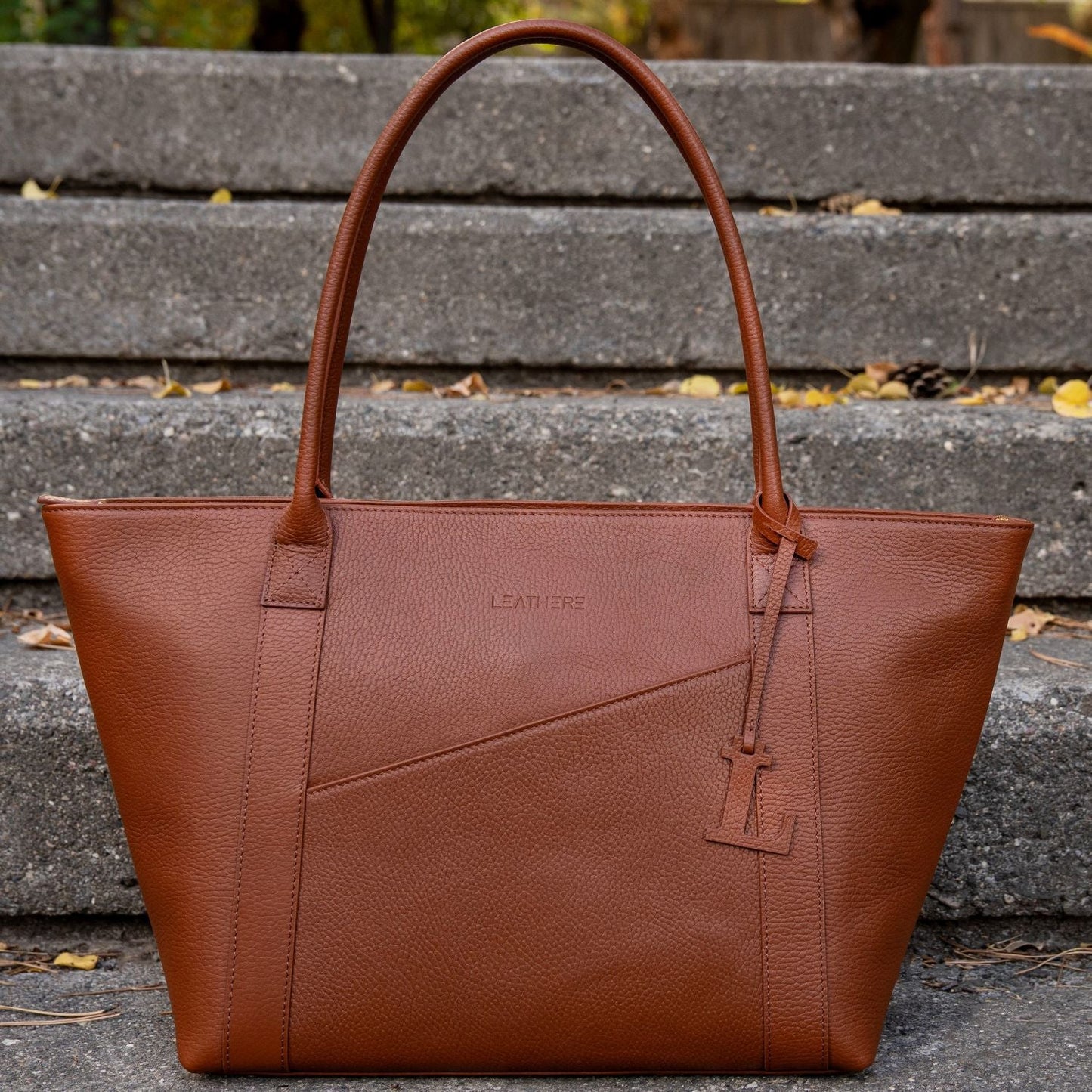 The Leathere New York Tote - Cognac