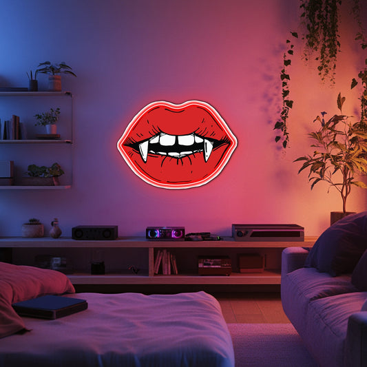 UV Printed Vampire Kiss Neon Wall Art- LV0054