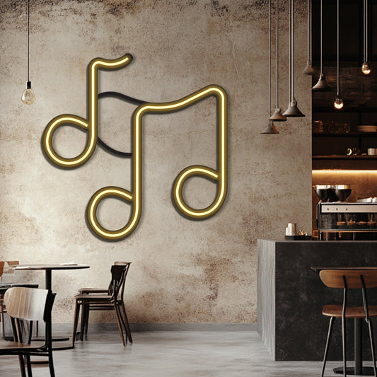 Music Notes Metal Neon Wall Art- LN0095