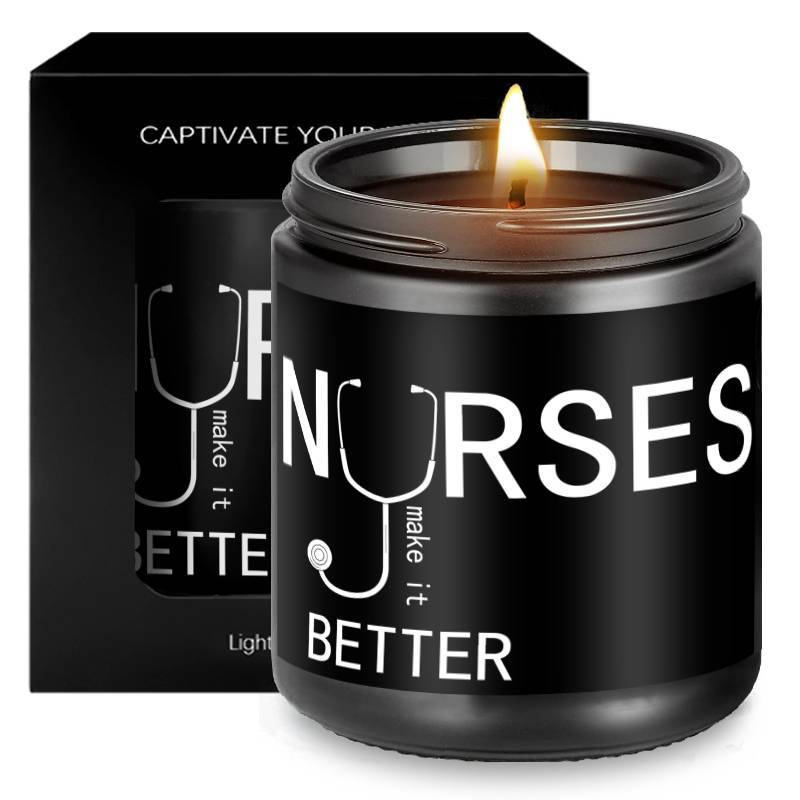 Lavender Scented Candle 5.3oz - Perfect Nursing Appreciation Gift for Men & Women, Ideal for Nurse Practitioners, Paramedics, Students - Unique Present for Birthdays, Thanksgiving, Graduation