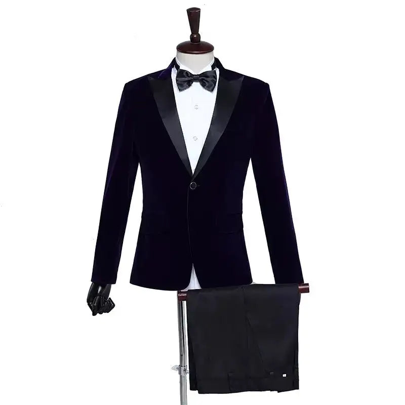 Men's Stage Performance Suit Velvet Jacket