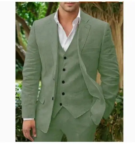 Linen Business Casual Suit Men's Suit Wedding Banquet