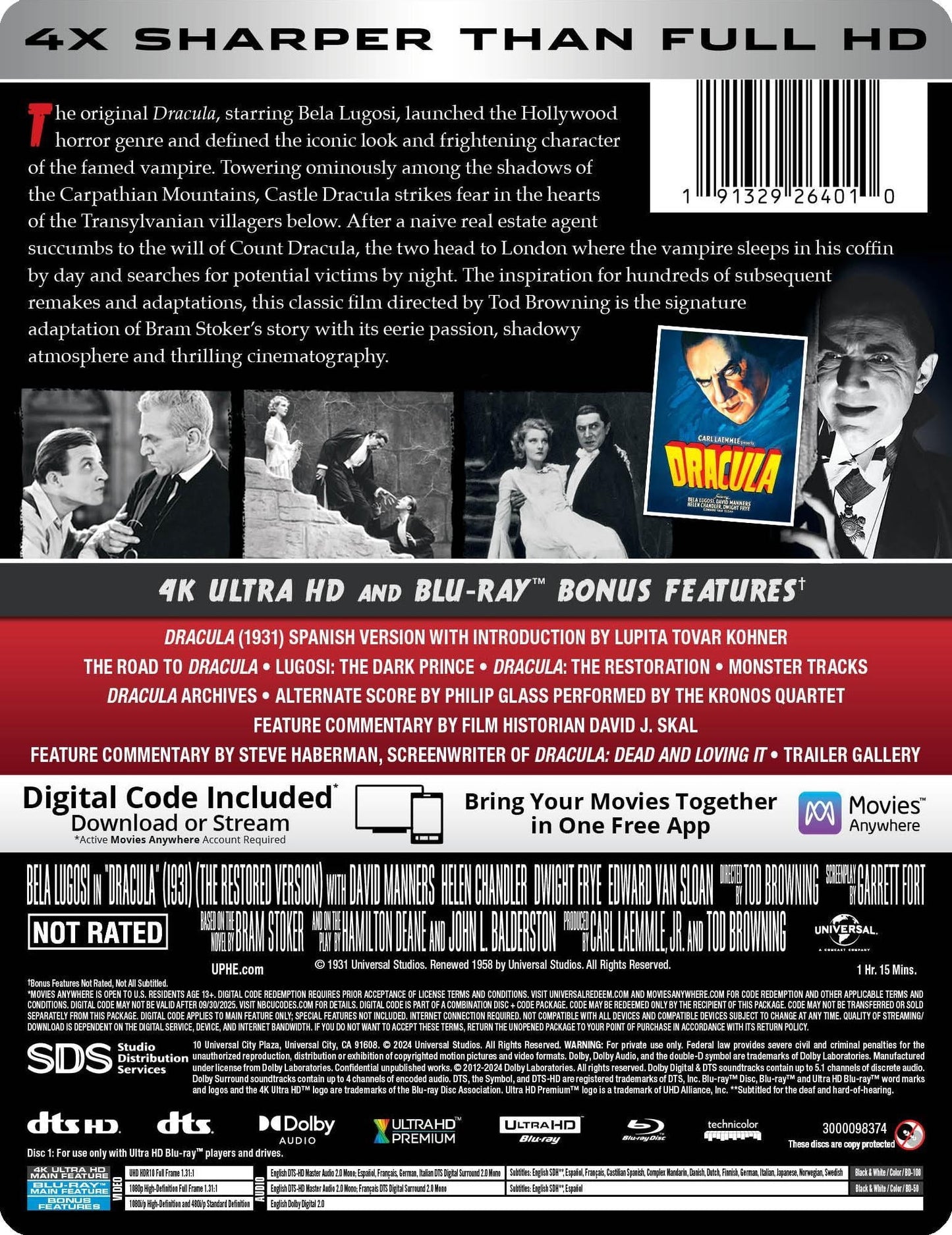 Dracula (1931) Steelbook [4K Ultra HD + Blu-ray + Digital]