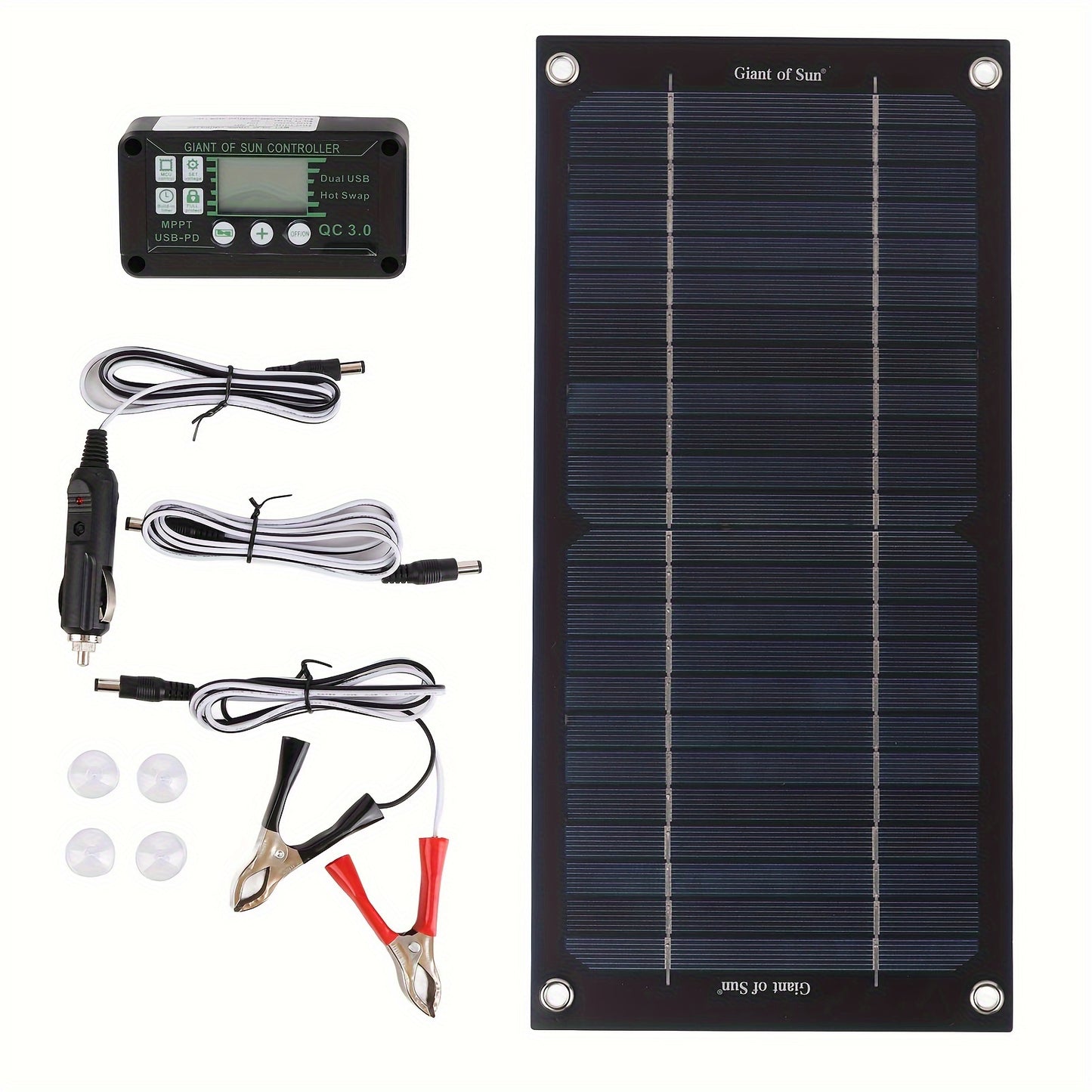 600W High-Efficiency Monocrystalline Silicon Solar Panel Kit - Solar Panels for RV Outdoor Camping with 100A Charge Controller, Extension Cable, and Battery Clip for Reliable Off-Grid Power - Premium  from Lizard Vigilante - Just $46.99! Shop now at Lizard Vigilante