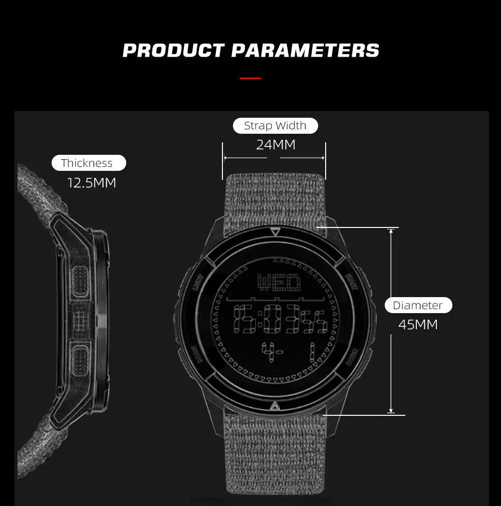 Outdoor Smart Watch with Pedometer and Compass, AMOLED Screen, Waterproof