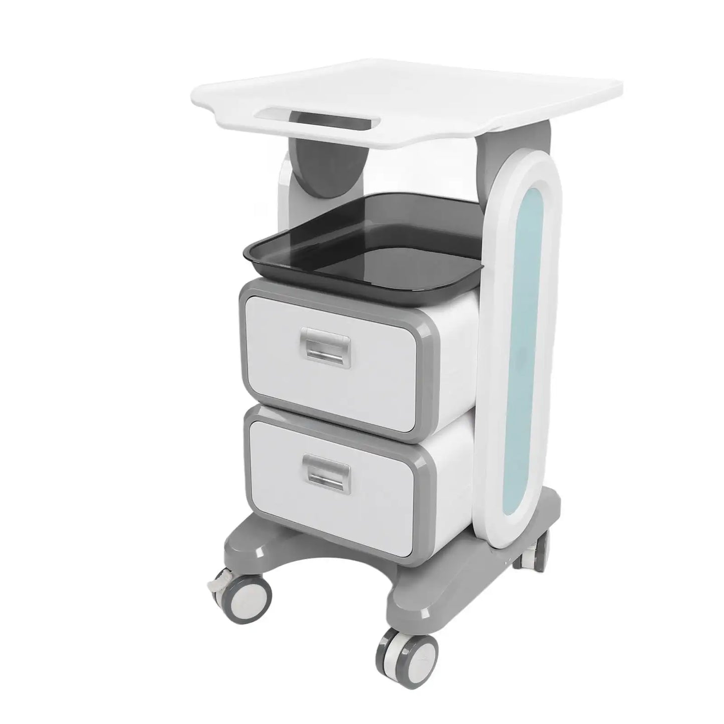 Mobile Medical Trolley Cart Enlarged Tabletop Double Drawer Multifunctional Medical Cart for Beauty Salon Clinic