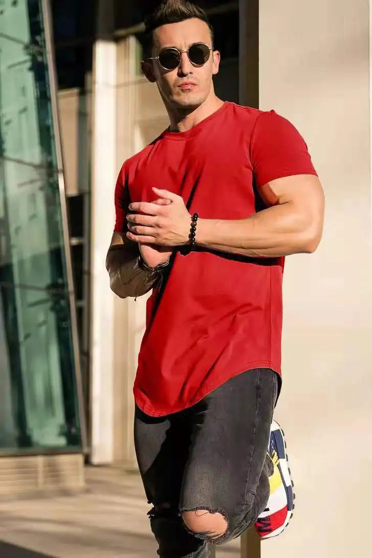 Men's Casual Short-sleeved Sports Fitness T-shirt