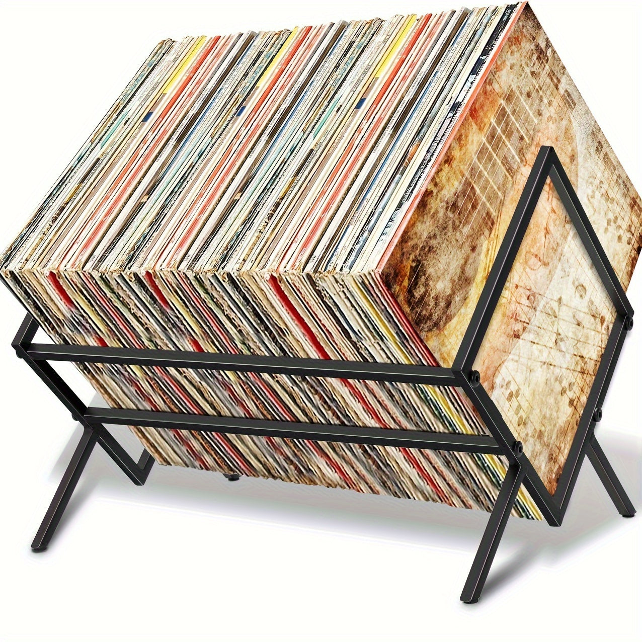 Heavy-Duty Vinyl Record Storage Holder Rack - Stacks Up to 80-100 LPs - Premium record holder from Lizard Vigilante - Just $29.99! Shop now at Lizard Vigilante