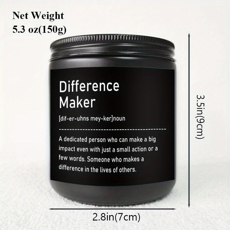 1pc, Lavender Scented Candle, "Difference Maker" Inspirational Quote, 33.81oz Glass Jar with Wick, Bee & Soy Wax, Perfect Gift for Women, Men, Best Friends, Teachers, Bosses, Leaders, Mentors, for Christmas, Thanksgiving, Bir