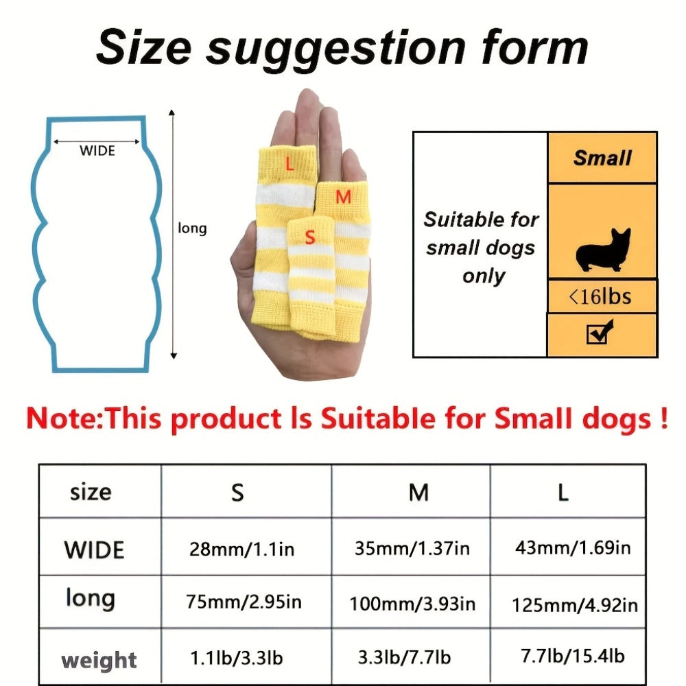 [2 Sets Elbow Support Guards] Pet Dog Elbow Guards, a Set of 2 Front Leg And 2 Hind Leg Protectors, Elbow Support Wraps, Leg Support Wraps, Breathable Elastic Knitted Protective Socks for Pets, 4pcs Pet Leg Socks.