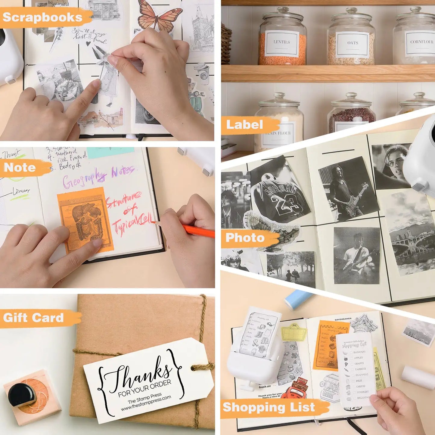 Mini Printer, All Purpose Sticker Maker With Thermal Papers, Bluetooth Portable Printer All Purpose