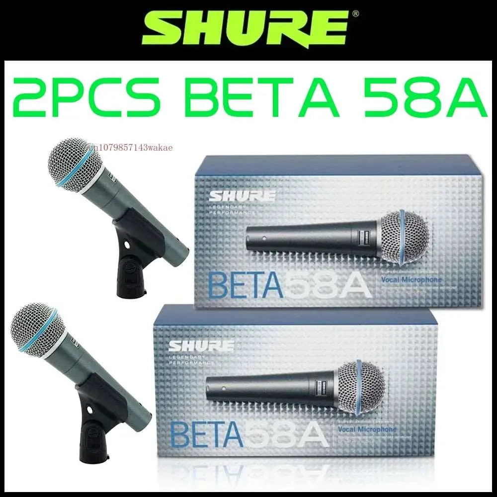 2PCS SHURE BETA 58A Microphone Wired Dynamic Home Amp Studio Recording Handheld Mic for Karaoke Bar Stage Live Performance - Premium  from Lizard Vigilante - Just $93.99! Shop now at Lizard Vigilante