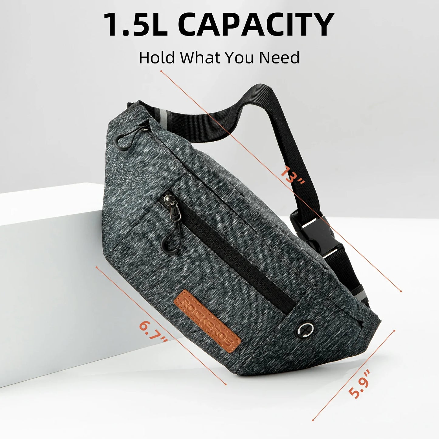 ROCKBROS Fanny Pack 1.5L Capacity Belt Bag