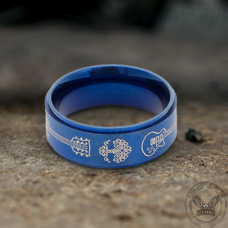 Viking Tree of Life Guitar Stainless Steel Ring