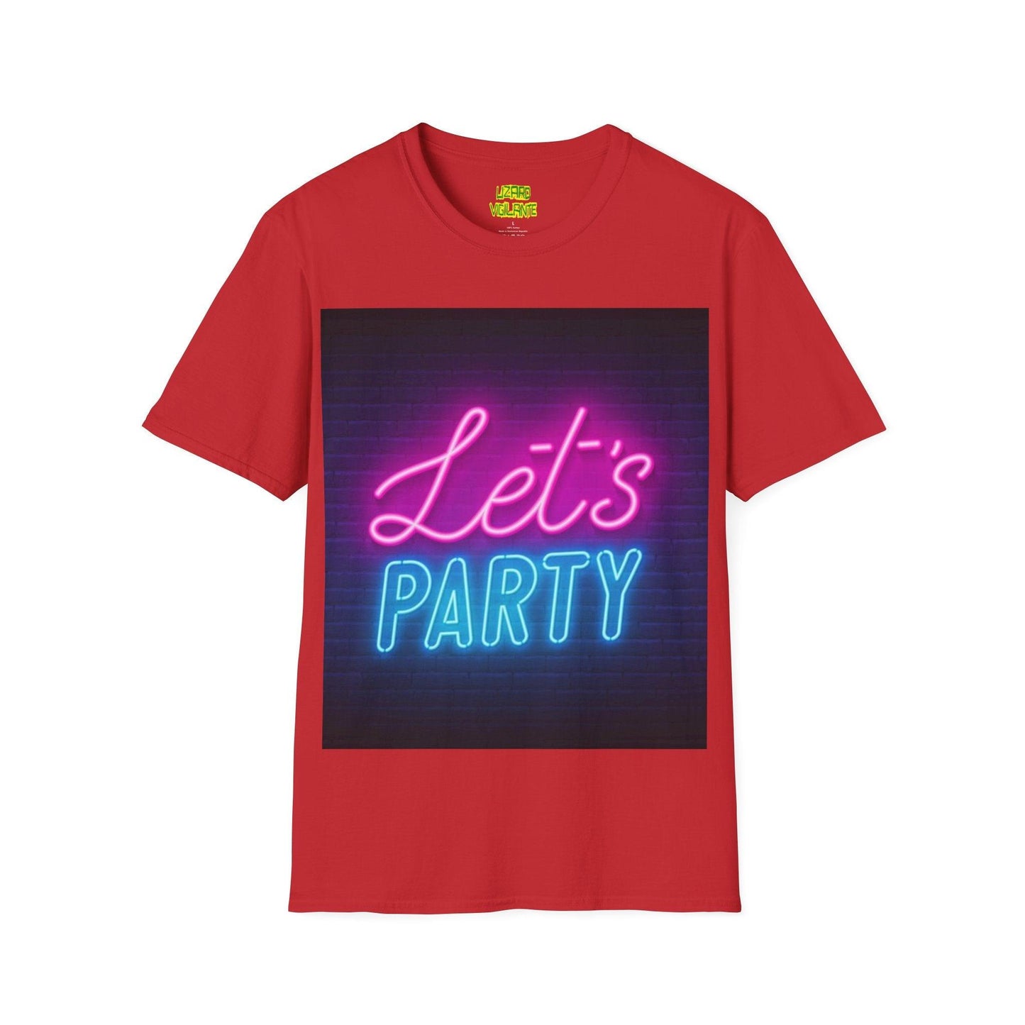 Let's Party Neon Unisex Softstyle T-Shirt - Lizard Vigilante