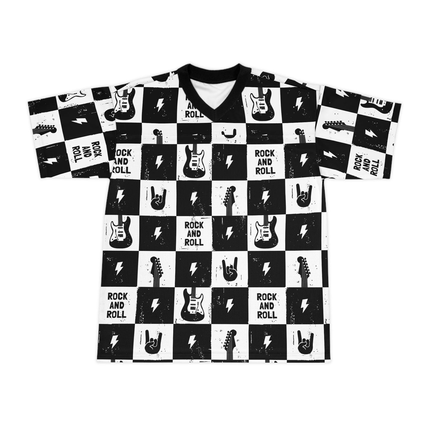 Rock and Roll Squares Unisex Football Jersey - Premium All Over Prints from Printify - Just $56.99! Shop now at Lizard Vigilante