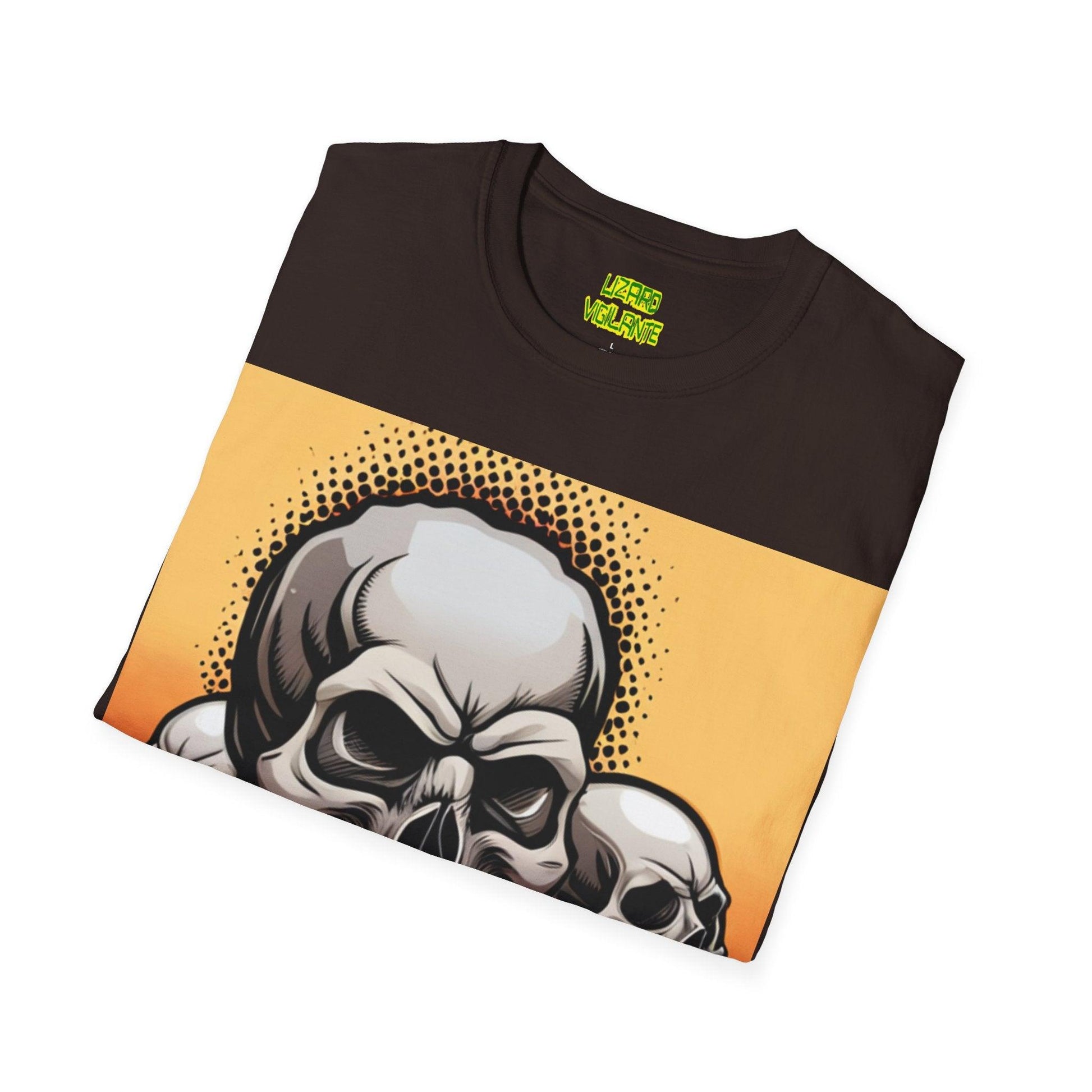 Gray Skulls Unisex Softstyle T-Shirt - Lizard Vigilante