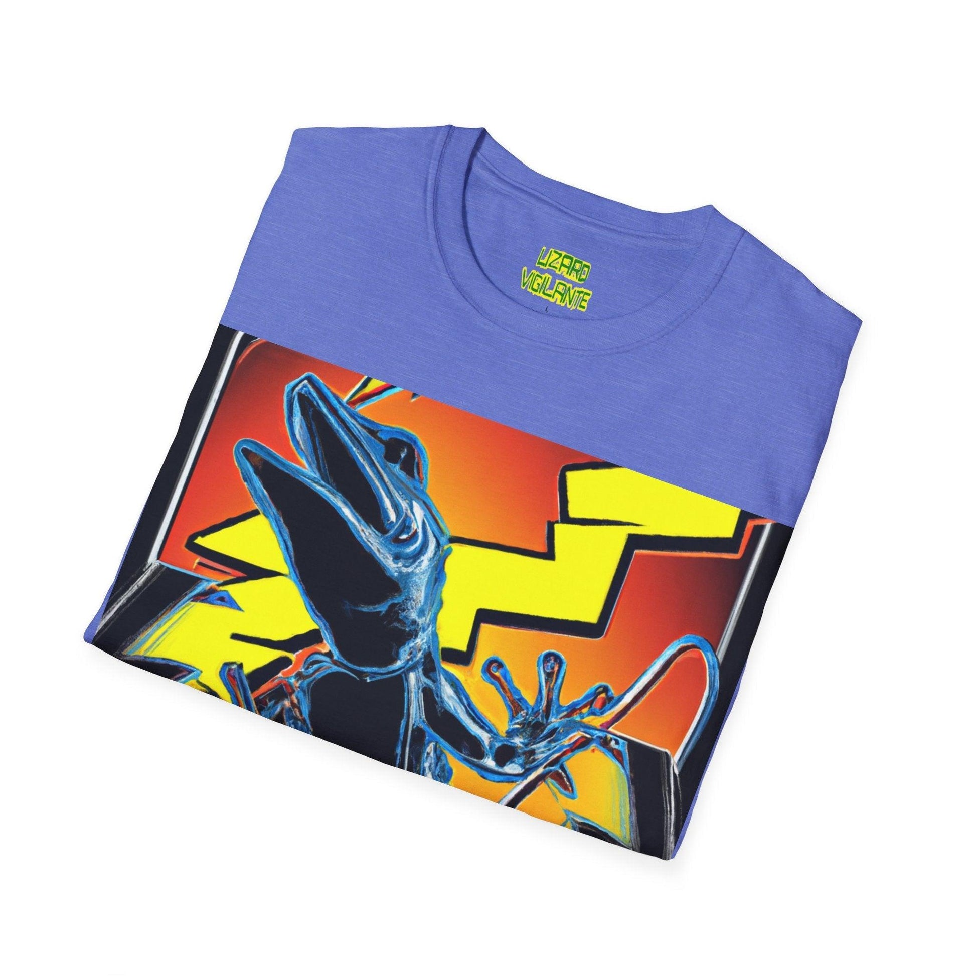 Lizard Lightning Graphical Unisex Softstyle T-Shirt - Lizard Vigilante