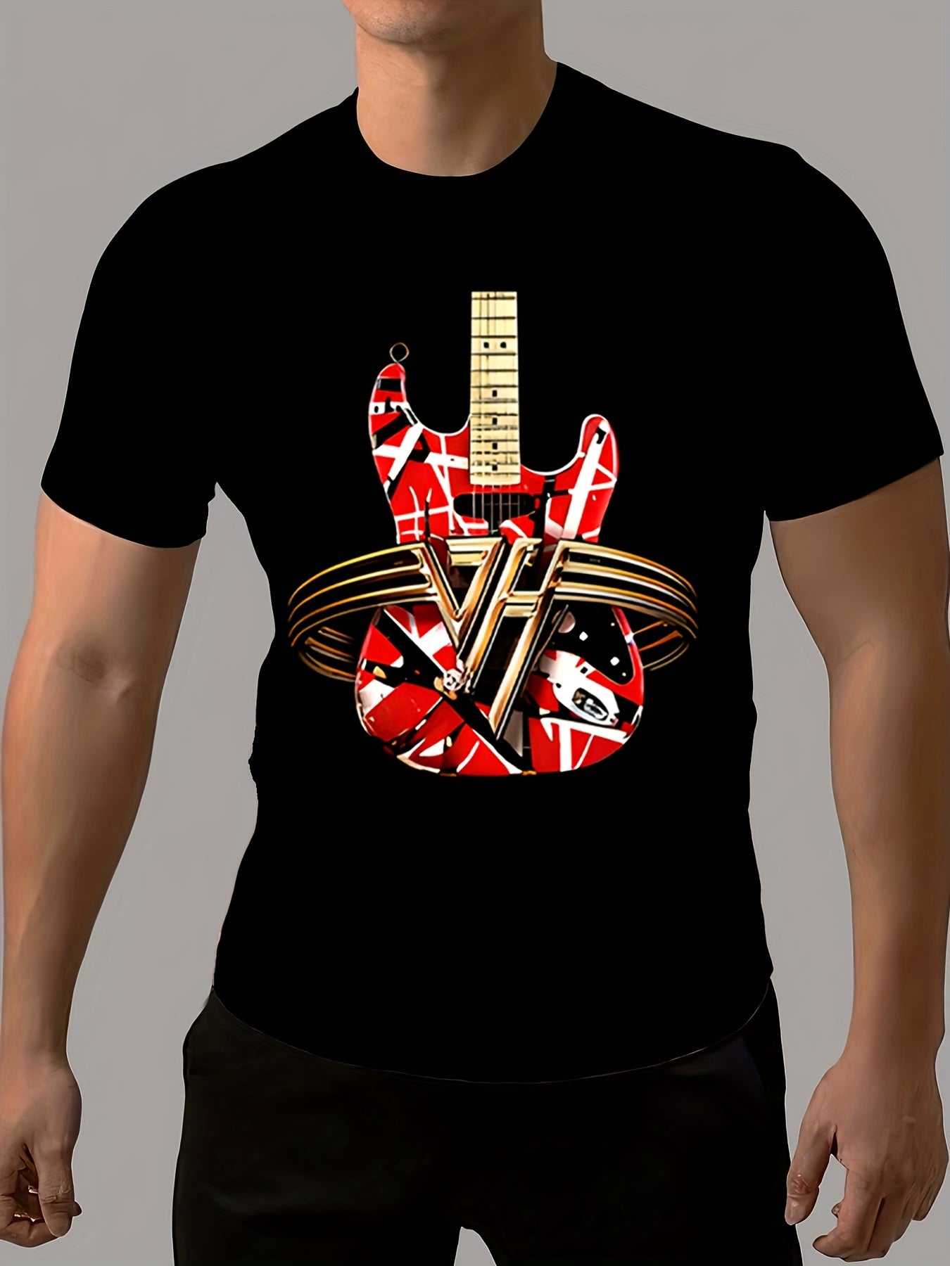 Van Halen Guitar Men’s T-Shirt – Perfect for Rock Fans & Vintage Style Enthusiasts - Premium T-shirt from Lizard Vigilante - Just $18.99! Shop now at Lizard Vigilante