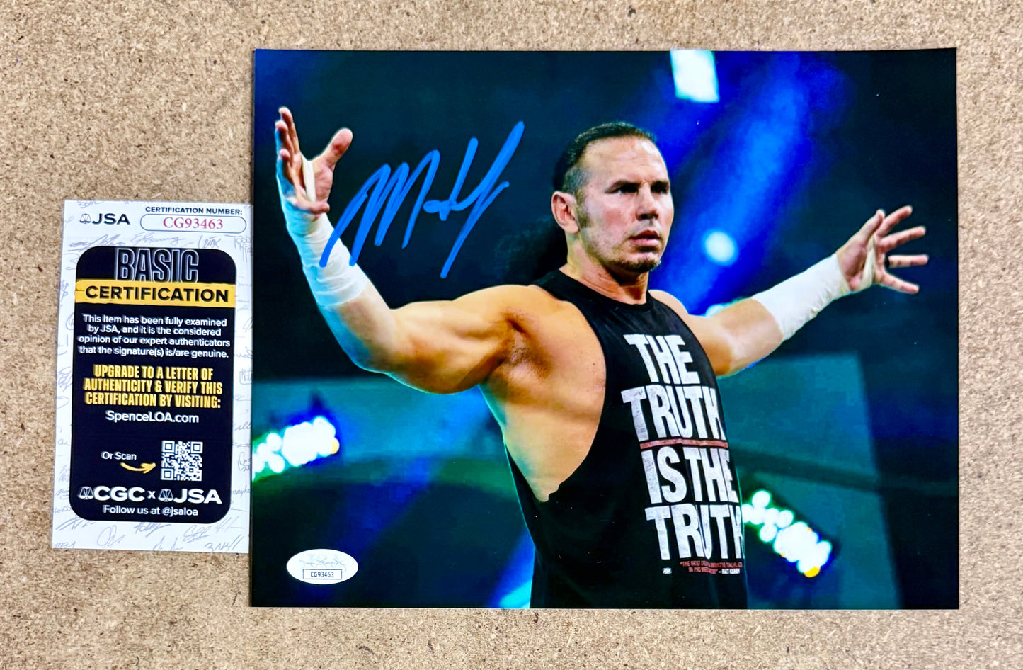 Matt Hardy Of The Hardy Boyz WWE Signed Autographed 8x10 Photo With JSA COA