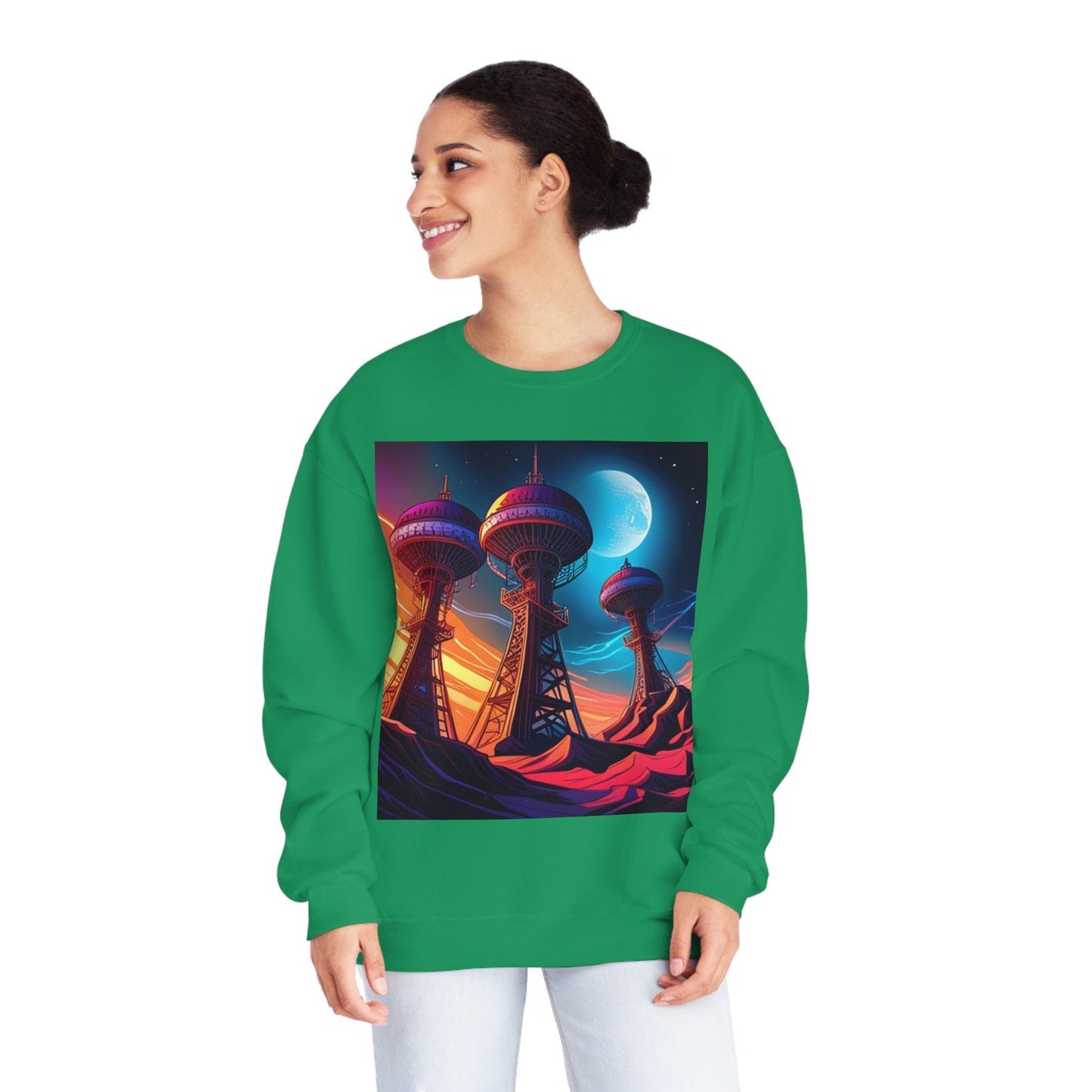 Interplanetary Communication Unisex NuBlend® Crewneck Sweatshirt - Lizard Vigilante