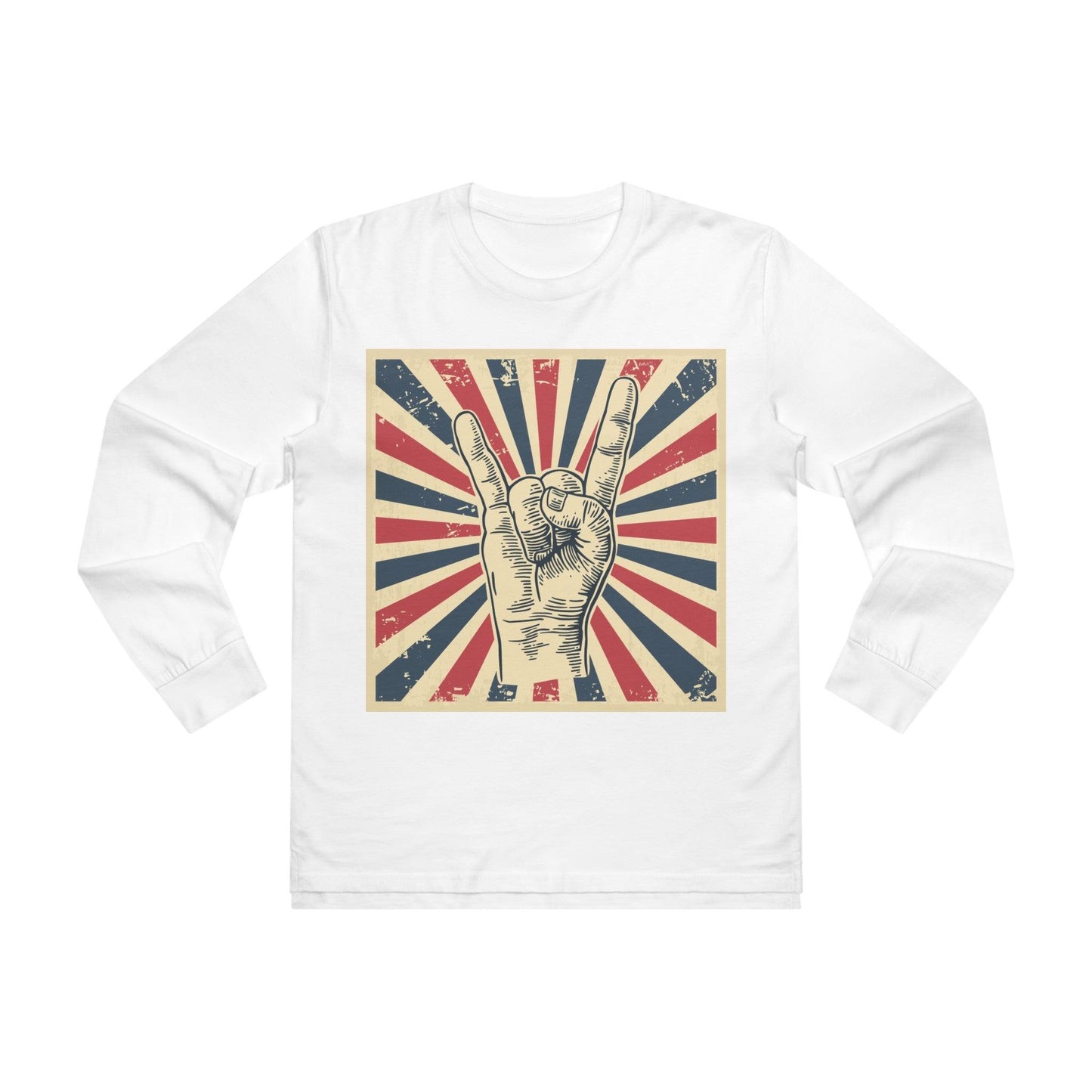 Patriotic Rock On Men’s Base Longsleeve Tee - Lizard Vigilante