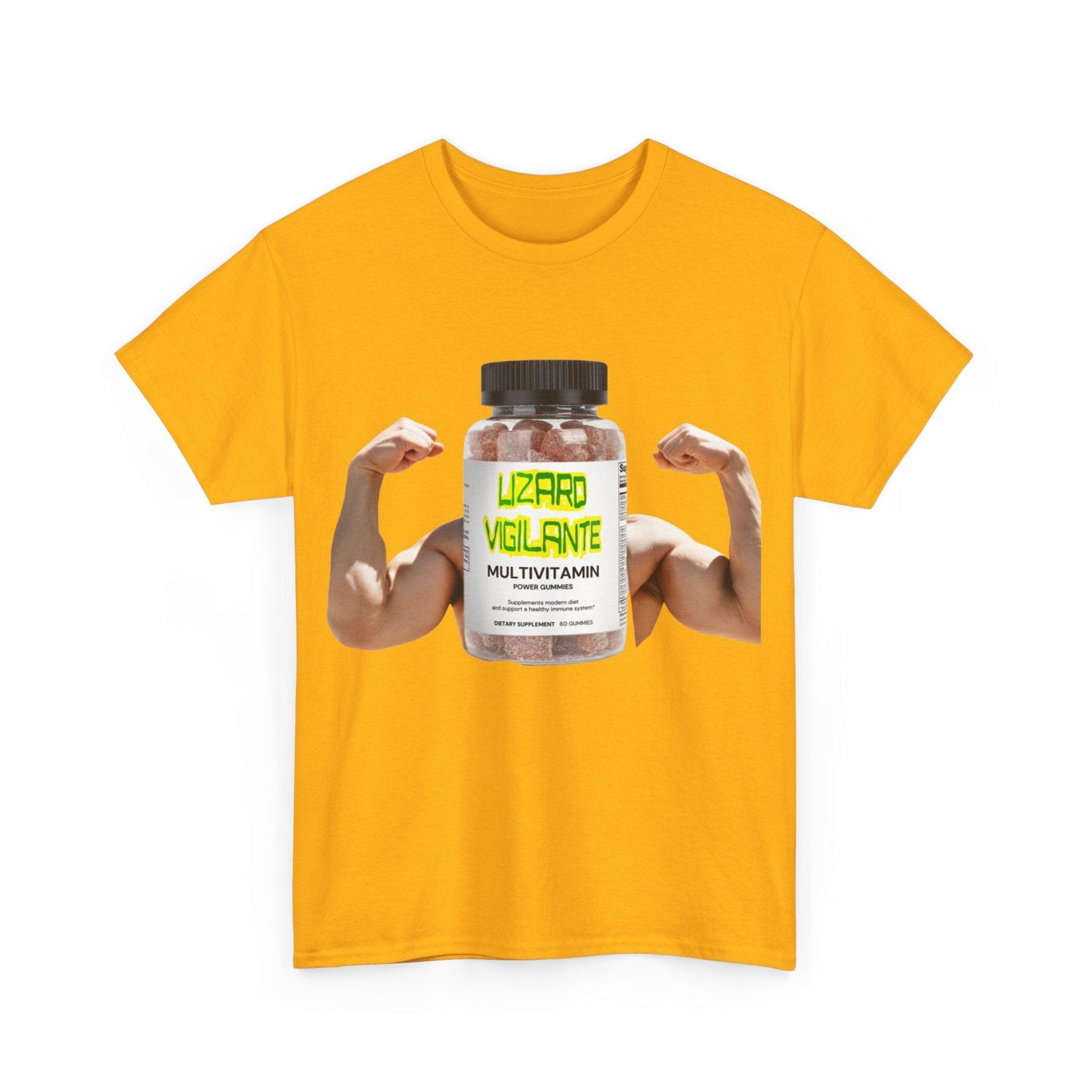 Lizard Vigilante MultiVitamins Muscle Man Unisex Heavy Cotton Tee - Lizard Vigilante