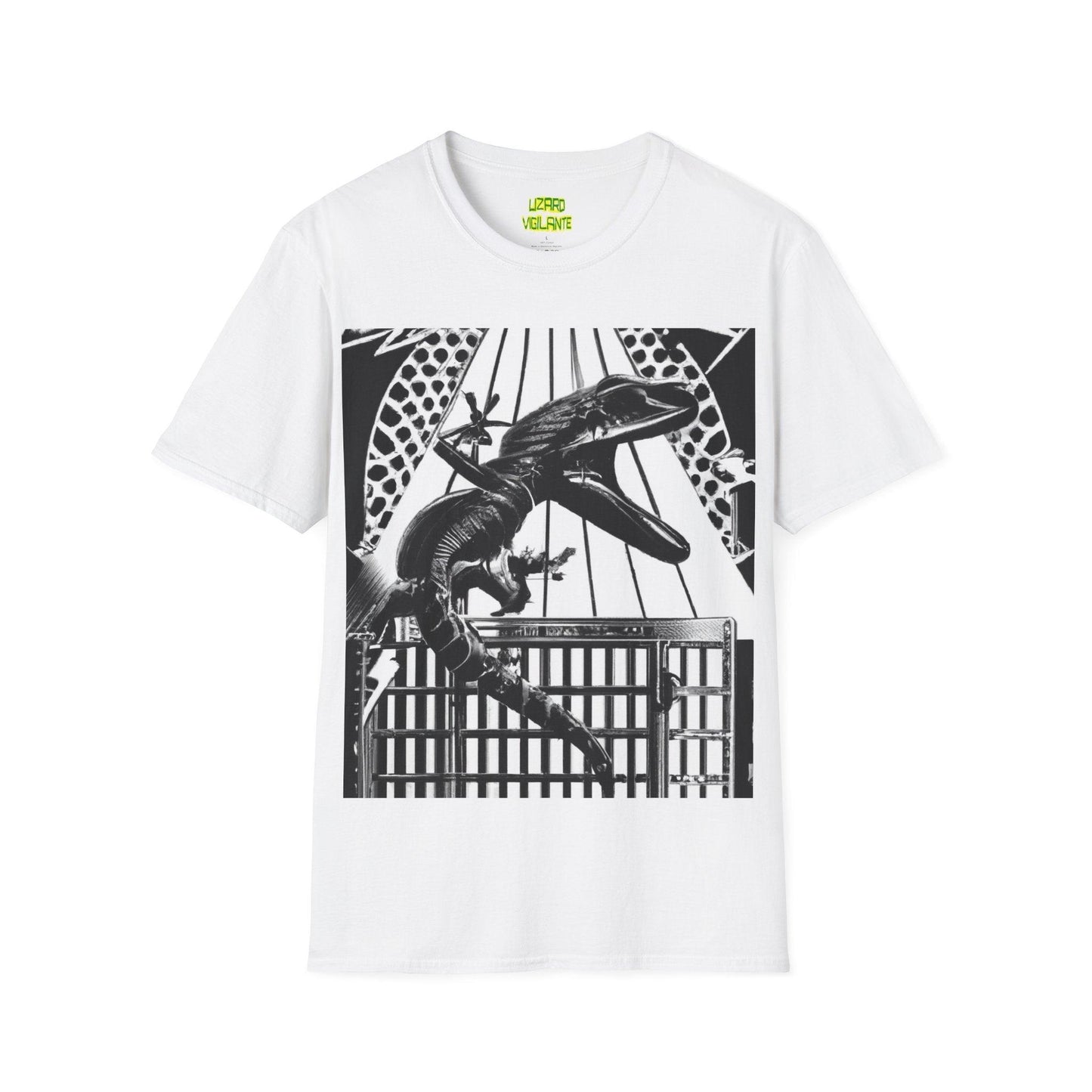 Lizard Vigilante Escapes Unisex Softstyle T-Shirt - Lizard Vigilante