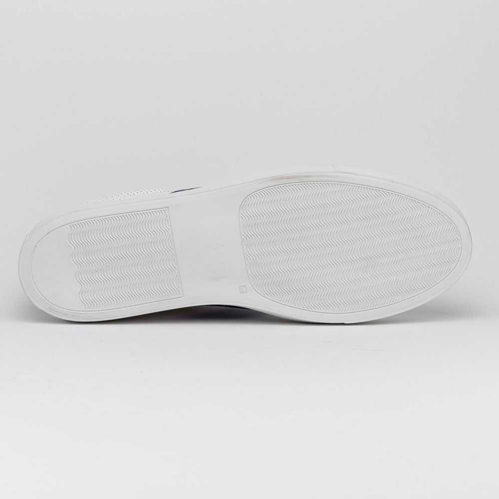 61-101-NVY OLYMPIAS Italian Calfskin and Crocodile Stripe, Navy