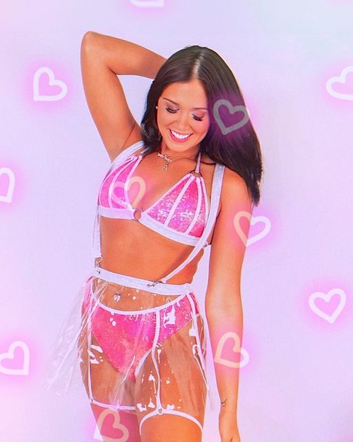 Clear Vinyl Flare Skirt with Suspenders