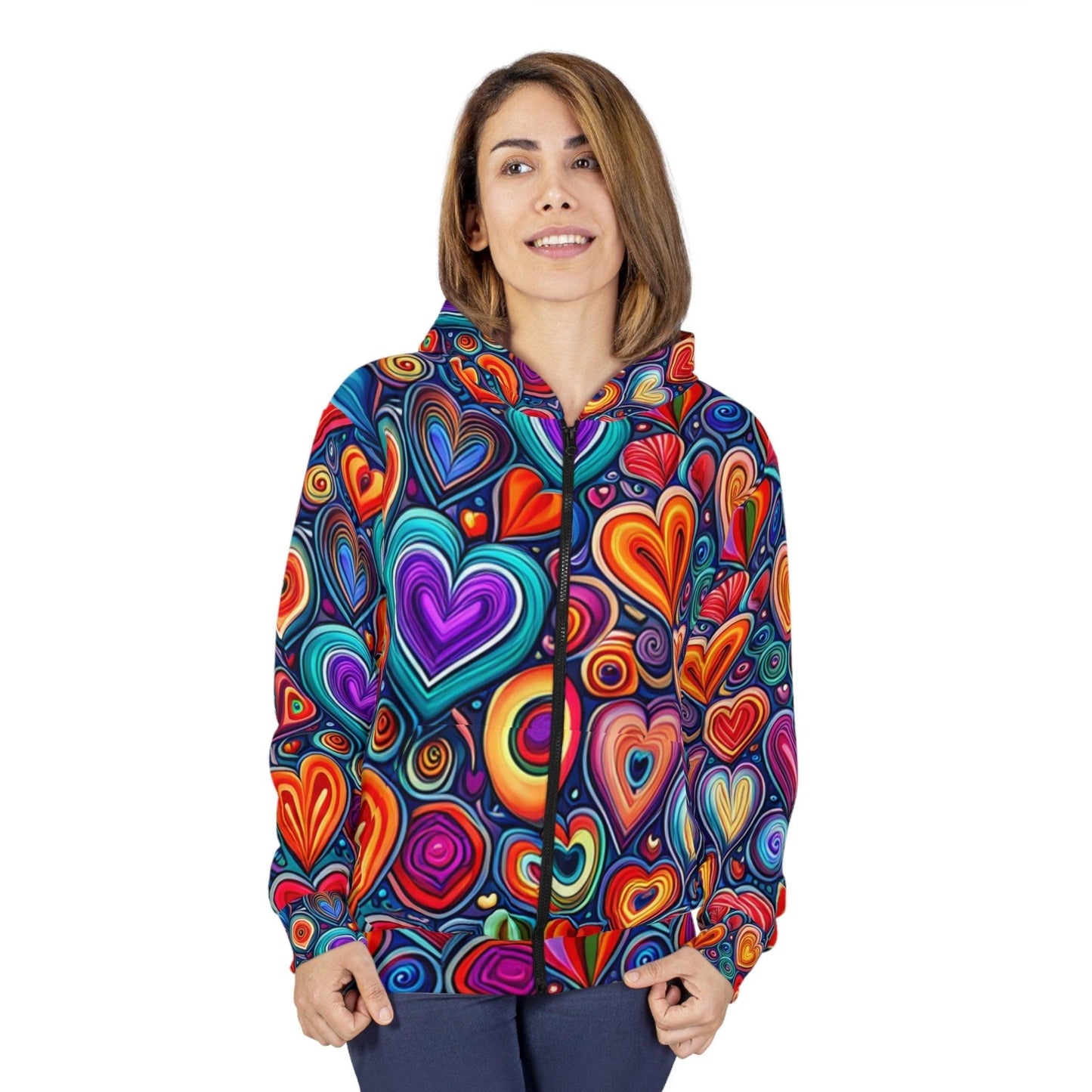 Much Love Unisex Zip Hearts Hoodie - Lizard Vigilante