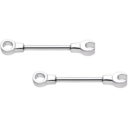 14G 13mm Combo Wrench Barbell Nipple Ring Set
