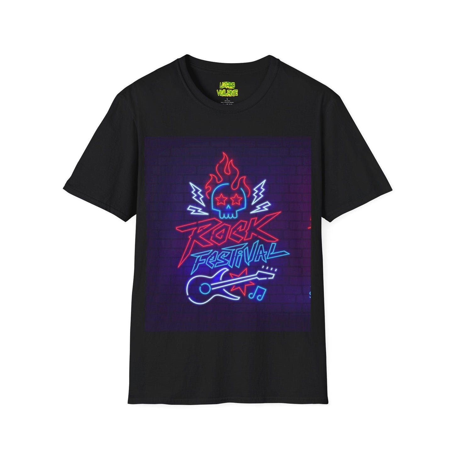 Neon Rock Festival Unisex Softstyle T-Shirt - Lizard Vigilante